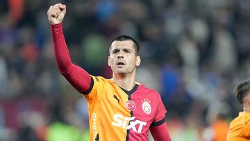 Morata celebra un gol con el Galatasaray.