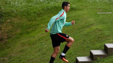 Cristiano, antes de la sesi&oacute;n de ayer en Marcoussis.
 