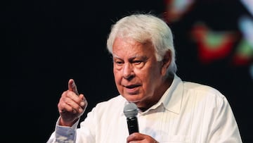 Former President of the Spanish Government Felipe Gonzalez addresses the audience during the Fundacion Telmex Mexico Siglo XXI (Telmex Foundation Mexico XXI Century) in Mexico City, Mexico, September 1, 2023. REUTERS/Henry Romero