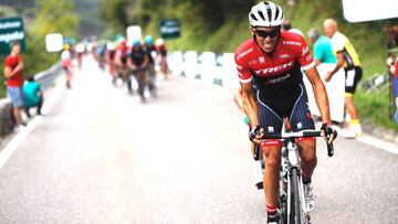 Alberto Contador, al ataque en el Collado de la Hoz.