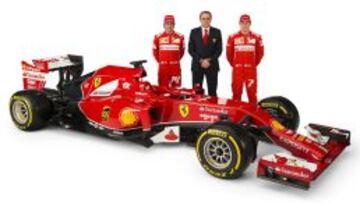 Domenicali con sus dos pilotos, Alonso y Raikkonen.