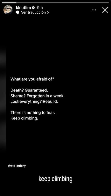 Kiat Lim: “No hay nada que temer, sigue escalando”