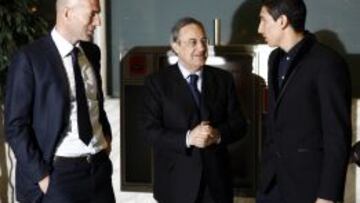 Zidane, Florentino Pérez y Di María.