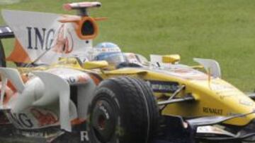 Fernando Alonso tampoco se libró de las salidas de pista