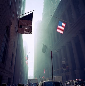 Así se encontraba Wall Street días después del atentado de las Torres Gemelas.