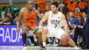 Facundo Campazzo, con el UCAM Murcia en la última jornada de la Liga Endesa en la cancha del Fuenlabrada.
