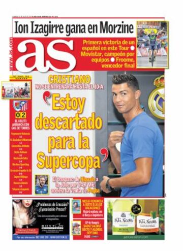 Las portadas de AS de julio