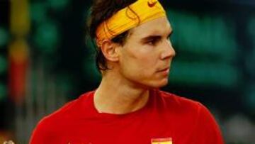 Nadal celebra uno de sus puntos ante Mónaco.