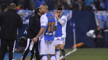 Bustinza en el momento en el que se fracturó la nariz.