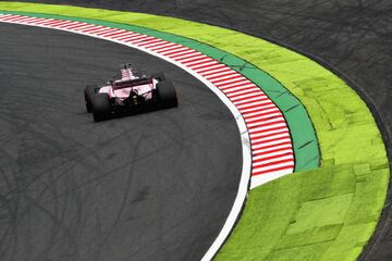 SUZUKA, JAPAN - OCTOBER 07: Sergio Perez of Mexico driving the (11) Sahara Force India F1 Team VJM10 on track during final practice for the Formula One Grand Prix of Japan at Suzuka Circuit on October 7, 2017 in Suzuka. (Photo by Mark Thompson/Getty Images)