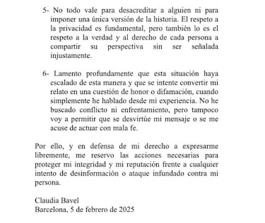 Claudia Bavel responde a Iker Casillas: Tengo derecho a compartir mis experiencias