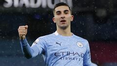 Soccer Football - Premier League - Manchester City v Newcastle United - Etihad Stadium, Manchester, Britain - December 26, 2020 Manchester City&#039;s Ferran Torres celebrates scoring their second goal Pool via REUTERS/Clive Brunskill EDITORIAL USE ONLY. 