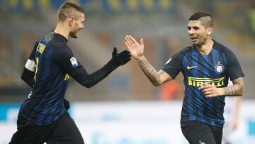 Mauro Icardi y Éver Banega.