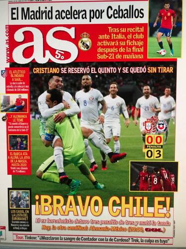 Chile vence en penales a la Portugal de Cristiano Ronaldo y está en la final