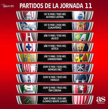 Liga MX: Fechas y horarios de la jornada 11, Clausura 2023