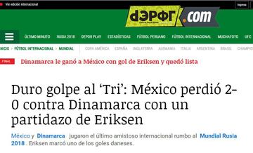 Así vio la prensa internacional la derrota de México ante Dinamarca