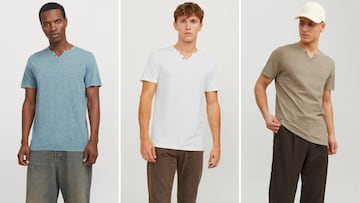 Camisetas de cuello de pico para hombre