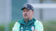 Rafa Benítez, entrenador del Celta, durante una sesión de trabajo.