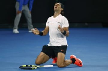 Rafael Nadal celebra la victoria. 