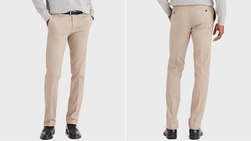 Pantalones en color beige que combinan con todo en moda masculina.
