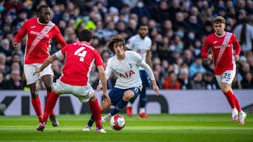 Bryan Gil, en un partido con el Tottenham de este mes de enero. 