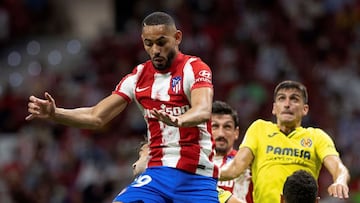 Matheus Cunha en su debut con el Atlético.
