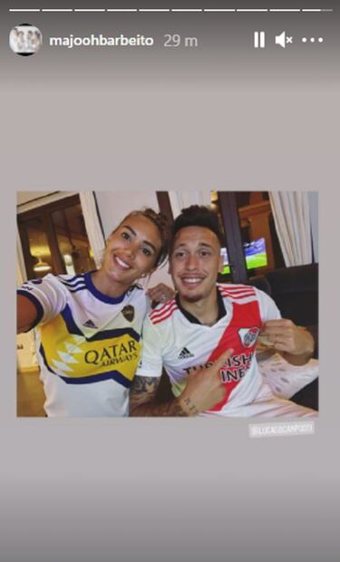 Una pareja superclásica: así viven el Boca - River Lucas Ocampos y su esposa, Majo Barbeito
