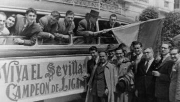 El autobús del Sevilla campeón.