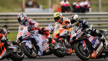 Joan Mir, con la Honda, durante el esprint de Argentina de MotoGP.