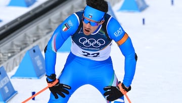 ANTERSELVA (Italy), 15/02/2026.- Tommaso Giacomel of Italy crosses the finish line during the Men's 12.5km Pursuit of the Biathlon competitions at the Milano Cortina 2026 Winter Olympic Games, in Anterselva, Italy, 15 February 2026. (Italia) EFE/EPA/PIERRE TEYSSOT