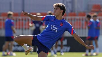 João Félix, en un entrenamiento del Atlético