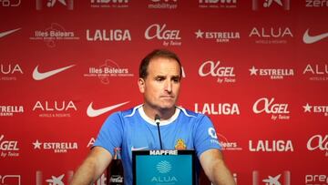El entrenador del RCD Mallorca, Jagoba Arrasate, en rueda de prensa.