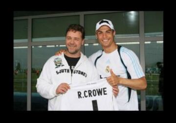 Russell Crowe el actor neozelandés es fan del Real Madrid y admirador de Cristiano Ronaldo