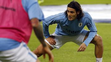 Cavani con Uruguay. 