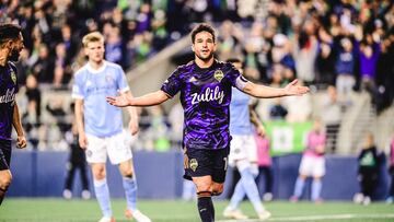 Nicolás Lodeiro celebrando uno de los goles frente a NYCFC en semifinales de CLC.