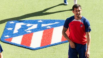 Savic, durante un entrenamiento del Atlético.