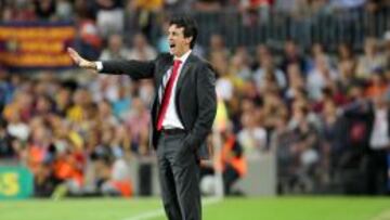 Emery, en el Camp Nou.