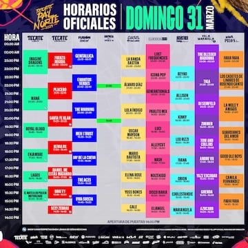 Horarios Domingo pal norte 2024