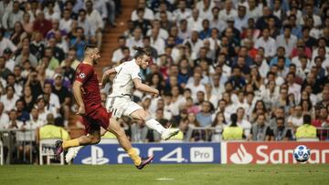 El jugador galés del Real Madrid, Gareth Bale, durante el partido ante el Roma.