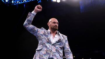 Tyson Fury in the ring before the vacant WBO Interim World Heavyweight Championship contest between Joe Joyce and Joseph Parker at the AO Arena, Manchester. Picture date: Saturday September 24, 2022. (Photo by Ian Hodgson/PA Images via Getty Images)