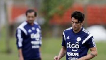 Nelson Haedo Valdez, un hist&oacute;rico de la selecci&oacute;n de Paraguay, bajo el mando de Ram&oacute;n D&iacute;az.