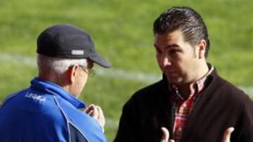 <b>UNIÓN. </b>Cordero y Fabri charlan en el entrenamiento de ayer.