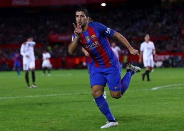 Suárez scored Barcelona's winner at Sevilla last Sunday.