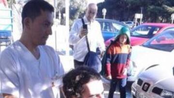 Tiago, a su salida de la Clínica Fremap.