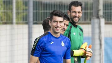Marc Roca, en un entrenamiento con el Espanyol.