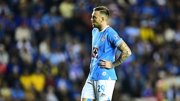Carlos Rotondi of Cruz Azul during the Semifinal second leg match between Cruz Azul and America as part of the Liga BBVA MX, Torneo Apertura 2024 at Ciudad de los Deportes Stadium on December 08, 2024 in Mexico City, Mexico.