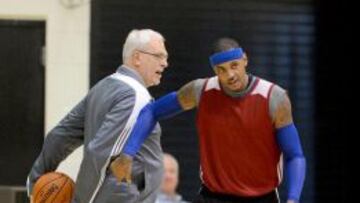 Phil Jackson y Carmelo Anthony.