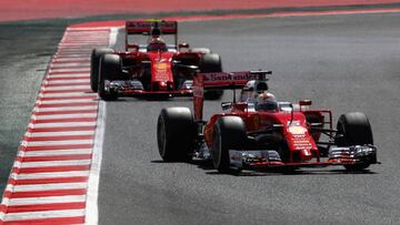 Vettel y Raikkonen en Montmeló.