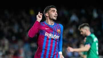 Ferran Torres of FC Barcelona celebrates a goal during La Liga football match played between FC Barcelona and Osasuna at Camp Nou stadium on March 13, 2022, in Barcelona, Spain.
 AFP7 
 13/03/2022 ONLY FOR USE IN SPAIN