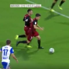 Victoria de grana y oro del Mirandés en La Romareda